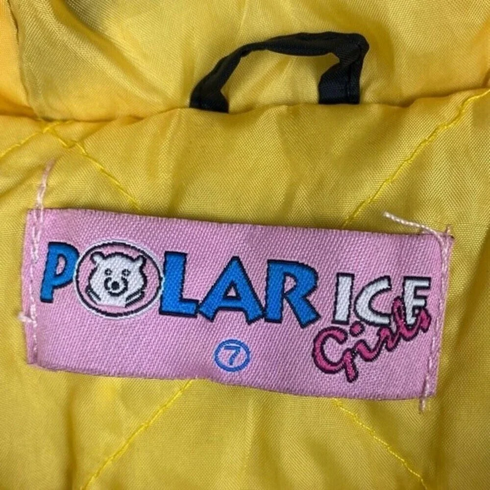 Polar Ice Girls Winter Feather Jacket Size 7 Black /Yellow Kids Jacket